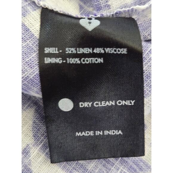 Emily Lovelock Linen Blend Midi Shirt Dress Size Large Cottagecore Scandinavian - Picture 9 of 11